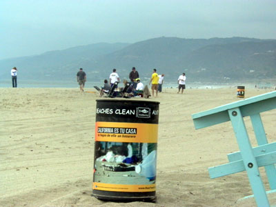 Image of a Don't Trash California trash can wrap